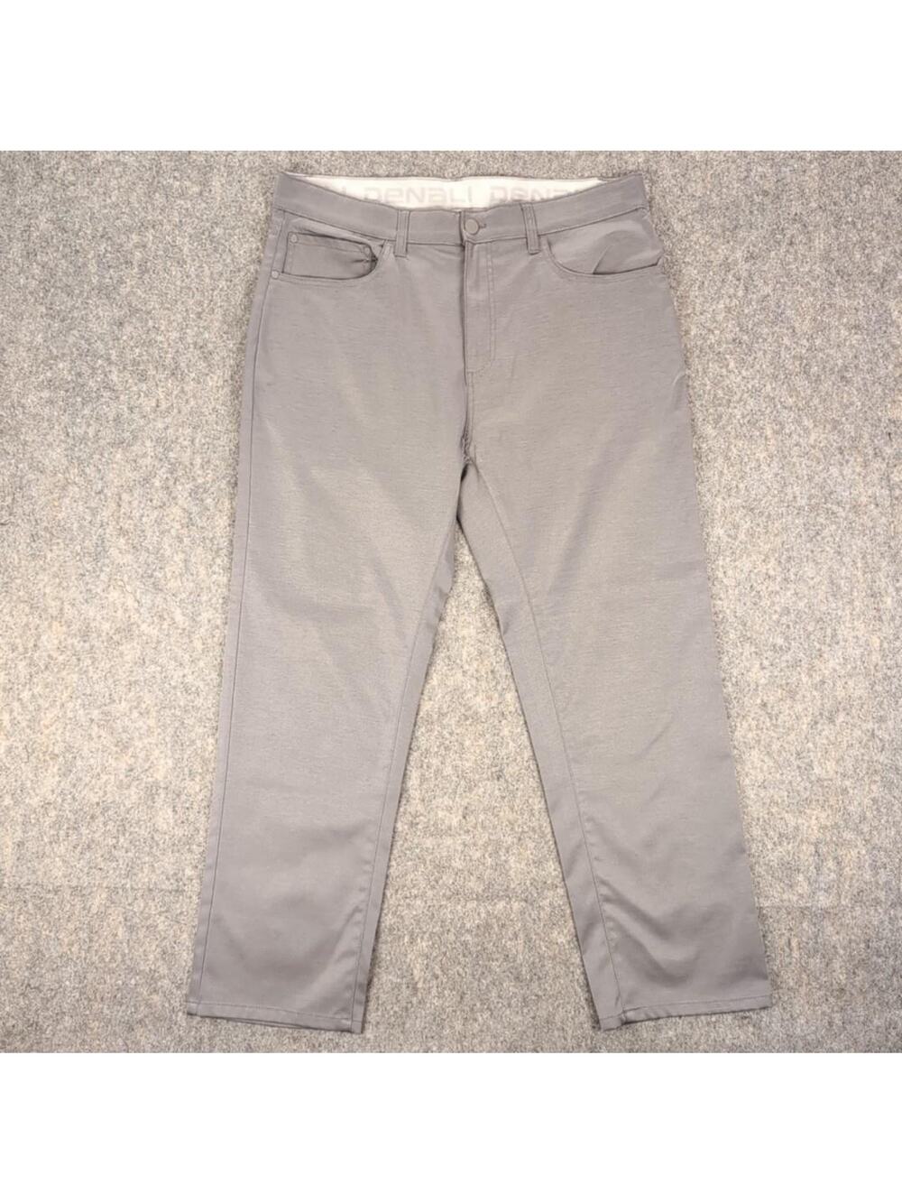 Denali Pants Mens 36x30 Gray Microfiber Chino 5 Pocket Casual Flat Front